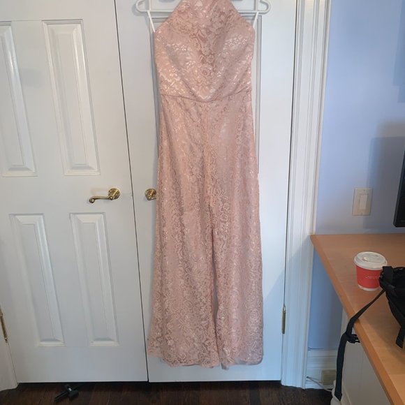 TBDress Halter Sashes Lace Bridesmaid Jumpsuit - Picture 9 of 16